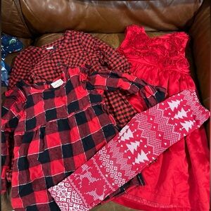 Bundle of 3T Holiday Christmas Red and Black Clothes
